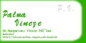 palma vincze business card